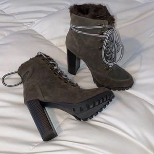 Chunky heel platform boots